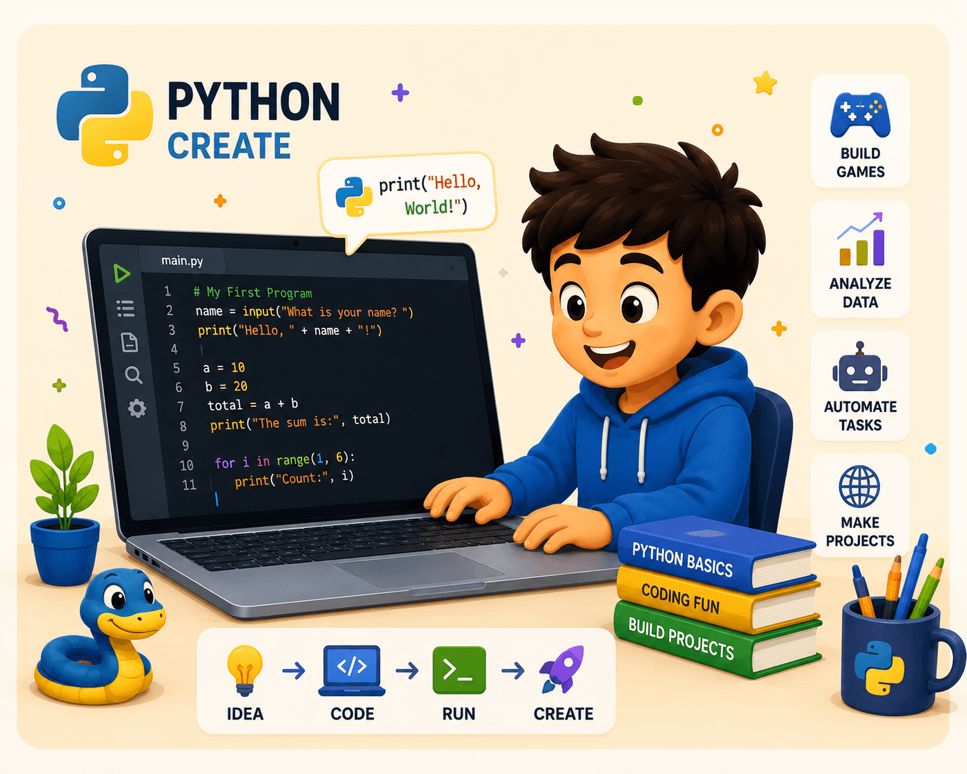 A teen in Nepal writing Python code in a live one-to-one online coding class